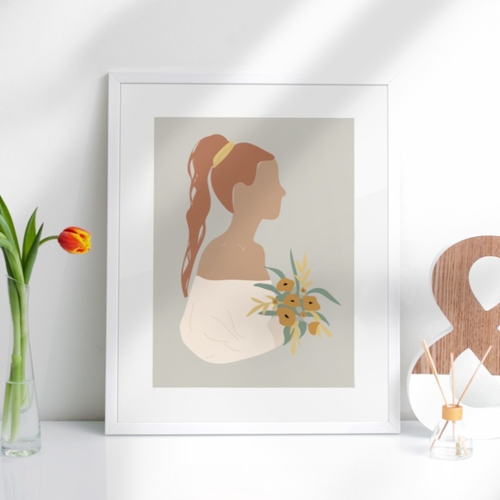 Wall Art Boho Woman Print Illustration Unframed - Picture 5 of 8